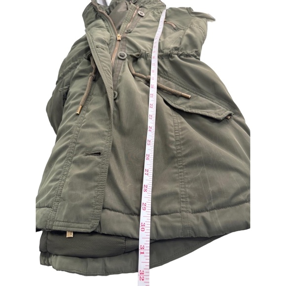 Athleta Olive Green Drawstring Hooded Parka Jacket Small Alpine Camping Outdoor - Picture 11 of 12